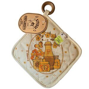 Vintage Butterfly Kitchen Pot Holder Wooden Ring NOS New Old Stock Retro